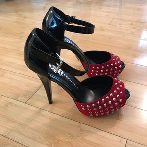 Red/Black Rock & Republic Studded Heels